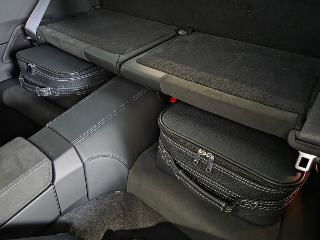 Porsche 911 991 992 Rear Seat Roadster bag Luggage Case Set Partial leather 2pc Set
