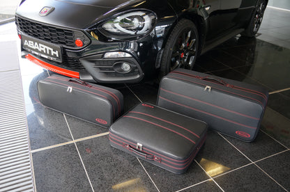 Fiat 124 Spider with Red stitching Roadster bag Luggage Baggage Case Set