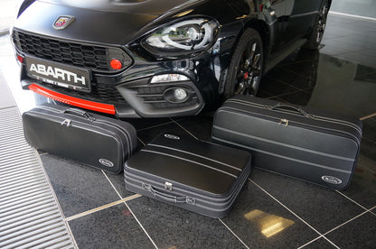 Fiat 124 Spider with Silver seam Roadster bag Luggage Case Set