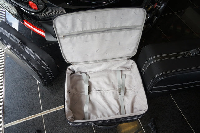 Fiat 124 Spider with Silver seam Roadster bag Luggage Case Set