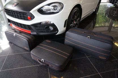 Fiat 124 Spider with Mocha stitching Roadster bag Luggage Baggage Case Set